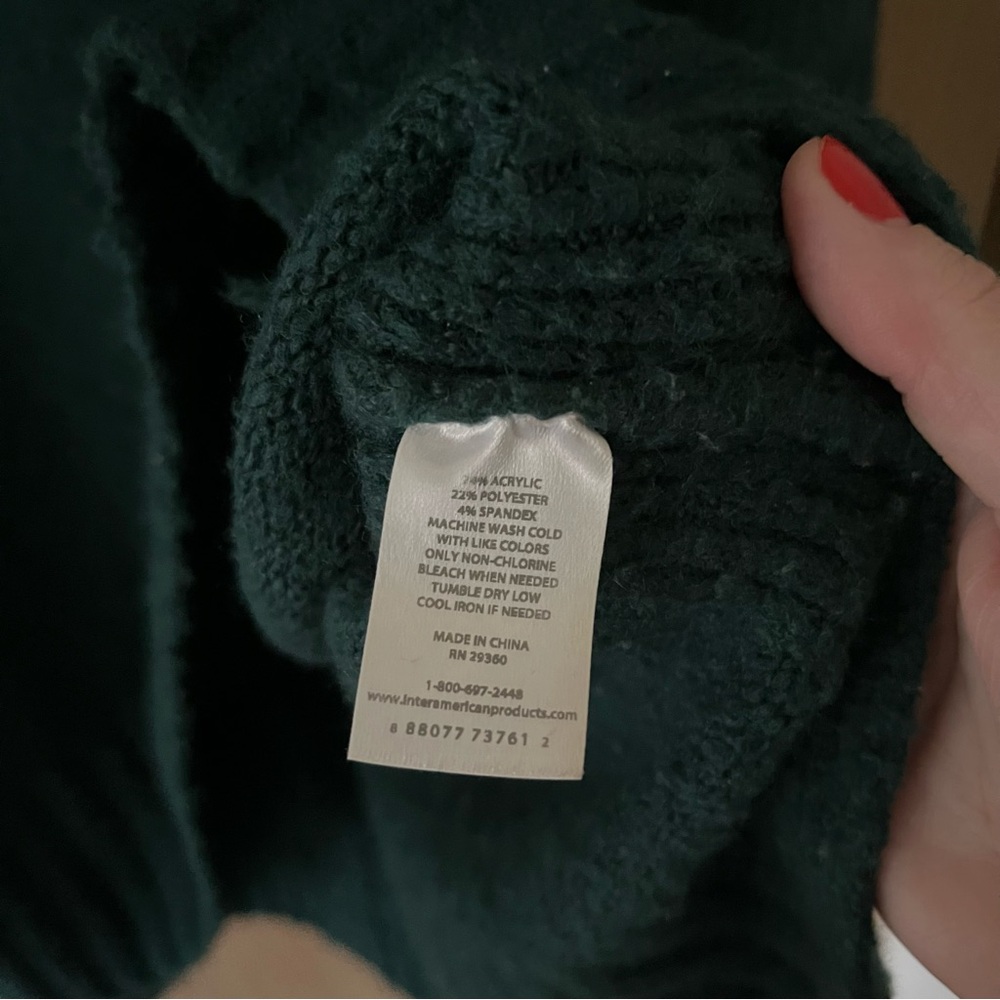 Teal Green Soft Mock Neck Sweater Dip - Picture 4 of 8